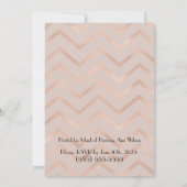 Rose Gold Chevron Bachelorette Party Invite Kaart (Achterkant)