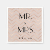 Rose Gold Chevron Wedding Napkins Servet (Voorkant)