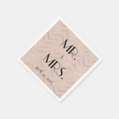 Rose Gold Chevron Wedding Napkins Servet (Hoek)