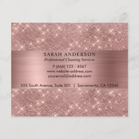 Rose Gold Chic Cleaning Services Flyer (Achterkant)