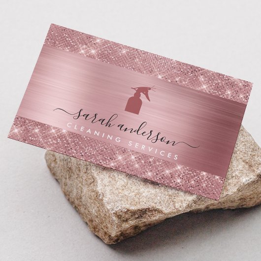 Rose Gold Chic Cleaning Services Visitekaartje