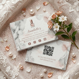 Rose Gold Chic Glam Nails Bedrijfskaart TMF26 Visitekaartje
