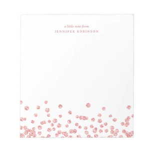 Rose Gold Chic Glam Nep Glitter Confetti Notitieblok