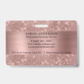 Rose Gold Chic Schoonmaakdiensten Badge (Achterkant)