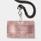 Rose Gold Chic Schoonmaakdiensten Badge (Achterkant met lanyard)