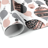 Rose Gold Christmas Ornaments Cadeaupapier (Rol Hoek)