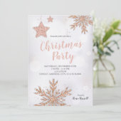 Rose Gold Christmas Party Kaart (Staand voorkant)