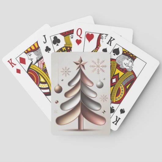 Rose Gold Christmas Tree Card Deck  Pokerkaarten (Achterkant)
