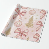 Rose Gold Christmas Wrapping Paper Cadeaupapier (Uitgerold)