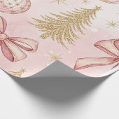 Rose Gold Christmas Wrapping Paper Cadeaupapier (Hoek)