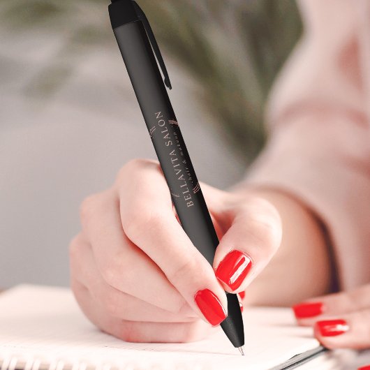 Rose Gold Circle Salon Logo Zwarte Inkt Pen