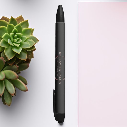 Rose Gold Circle Salon Logo Zwarte Inkt Pen