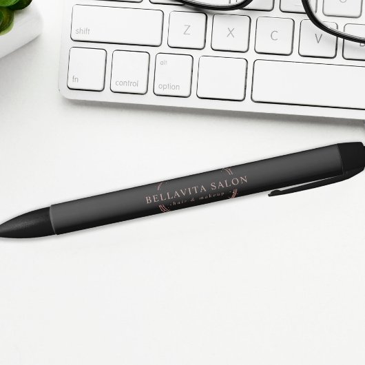 Rose Gold Circle Salon Logo Zwarte Inkt Pen
