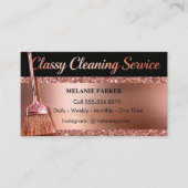Rose Gold Classy Cleaning Services Visitekaartje (Voorkant)