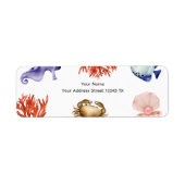 Rose gold Coastal Chic Watercolor Etiket (Voorkant)