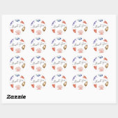 Rose gold Coastal Chic Watercolor thank you  Ronde Sticker (Vel)