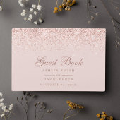 Rose Gold Confetti Blush Pink Modern Chic Wedding Gastenboek
