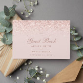 Rose Gold Confetti Blush Pink Modern Chic Wedding Gastenboek