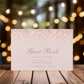 Rose Gold Confetti Blush Pink Modern Chic Wedding Gastenboek