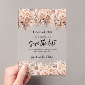 Rose gold cream florals wedding save the date card acryl uitnodigingen (Insitu (Draagbaar))