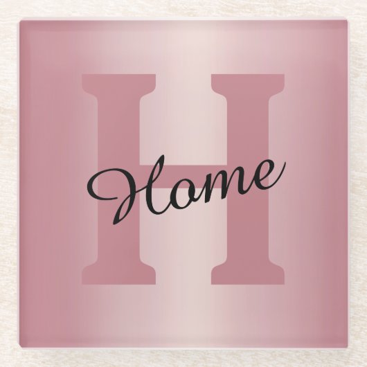 Rose Gold Custom  Glazen Onderzetter (Voorkant)