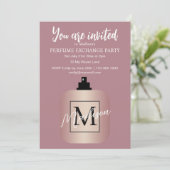Rose Gold Custom Perfume Exchange Party Kaart (Staand voorkant)