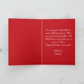 Rose Gold Diamond 90th Birthday Red Sparkle Kaart (Binnen)