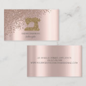  Rose Gold Diamonds Gold Glitter Sewing Machine Visitekaartje (Voorkant / Achterkant)