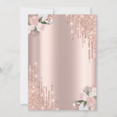 Rose Gold Drips Brunch & Bubbly Bruidsfeest Kaart (Achterkant)