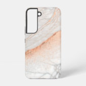 Rose Gold Dust on White Marble Samsung Galaxy Hoesje (Achterkant)