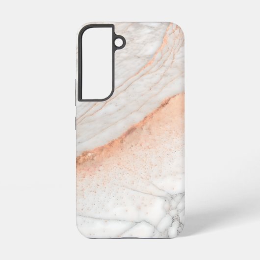 Rose Gold Dust on White Marble Samsung Galaxy Hoesje (Achterkant)