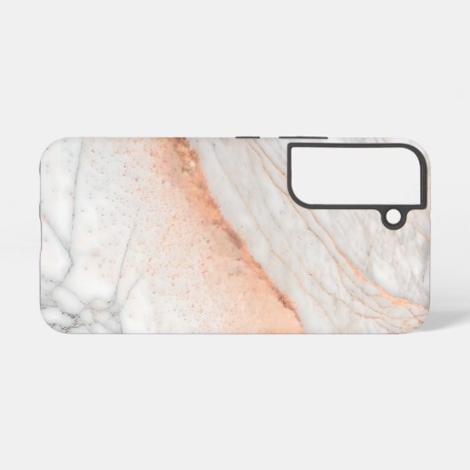 Rose Gold Dust on White Marble Samsung Galaxy Hoesje (Achterkant horizontaal)