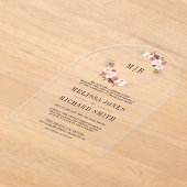 Rose Gold Dusty Pink Floral Wedding Acryl Uitnodigingen (Laagn)