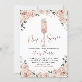 Rose Gold Dusty Pink Rose Soiree Bridal Shower Kaart