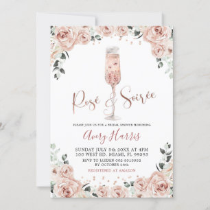 Rose Gold Dusty Pink Rose Soiree Bridal Shower Kaart