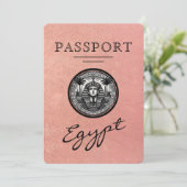 Rose Gold Egypt Passport Wedding Save the Date (Staand voorkant)
