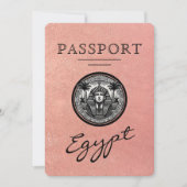 Rose Gold Egypt Passport Wedding Save the Date (Voorkant)