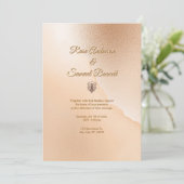 Rose Gold Elegant Wedding Invitation Kaart (Staand voorkant)