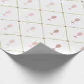 Rosé Gold en Gold French Wine Cadeaupapier (Hoek)