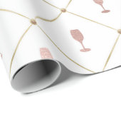 Rosé Gold en Gold French Wine Cadeaupapier (Rol Hoek)