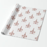 Rosé Gold en Gold Glitter Wine met thema Cadeaupapier<br><div class="desc">Parijs  glitter wijnglas pakpapier..</div>
