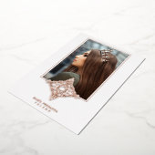 Rose Gold Encaje Español Real Metálico Mis Quince Folie Uitnodiging (Gedraaid)