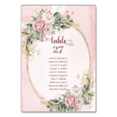 Rose Gold Eucalyptus Wedding Table Number Sign Kaart (Achterkant)