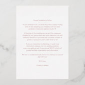 Rose Gold Fancy Modern Collage 3 Photos Wedding Folie Uitnodiging (Achterkant)