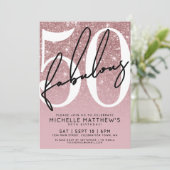 Rose Gold Fifty Fabulous 50th Birthday Kaart (Staand voorkant)