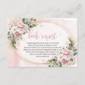 Rose Gold Floral Baby Shower Book Request Insert Informatiekaartje (Voorkant)