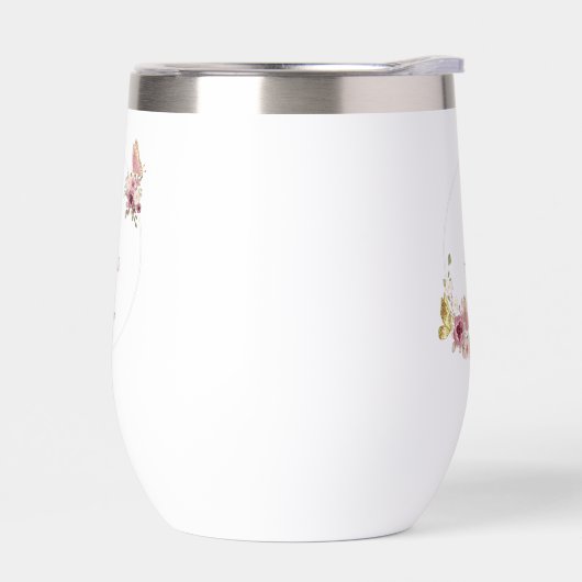 Rose Gold Floral Butterfly Custom Text (Links)