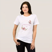 Rose Gold Floral Butterfly Shirt – Custom Name Tee (Voorkant volledig)