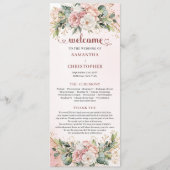 Rose Gold Floral Eucalyptus Elegant Wedding Agenda Programmakaart (Voorkant)