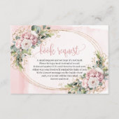 Rose Gold Floral Greenery Baby Shower Book Request Informatiekaartje (Voorkant)